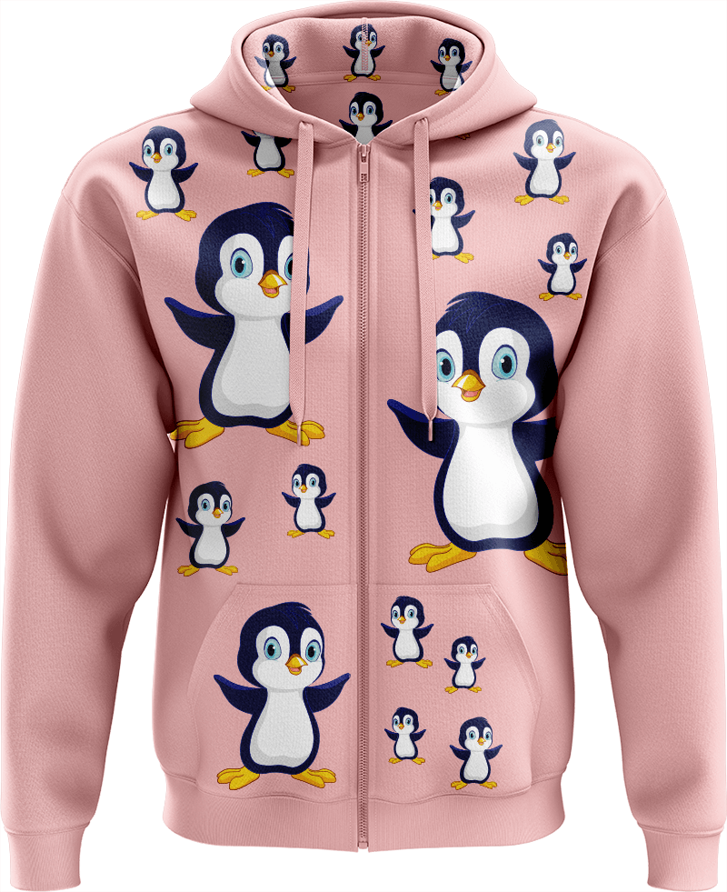 Pranksta Penguin Full Zip Hoodies Jacket - fungear.com.au
