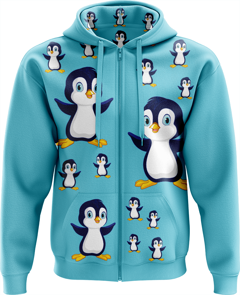 Pranksta Penguin Full Zip Hoodies Jacket - fungear.com.au