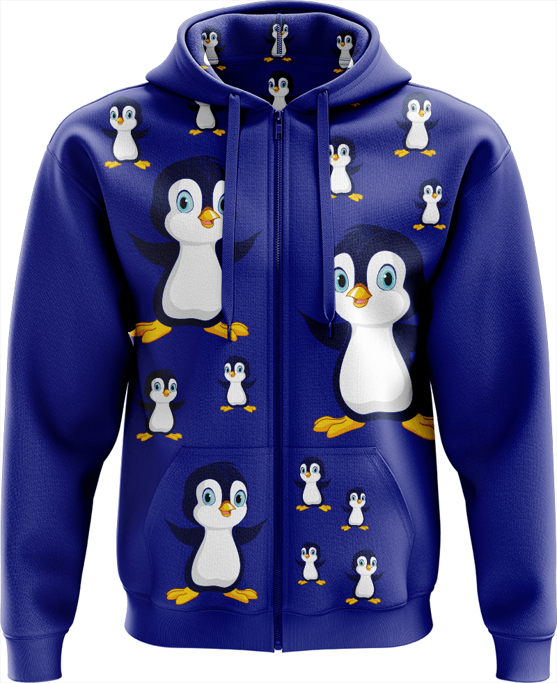 Pranksta Penguin Full Zip Hoodies Jacket - fungear.com.au