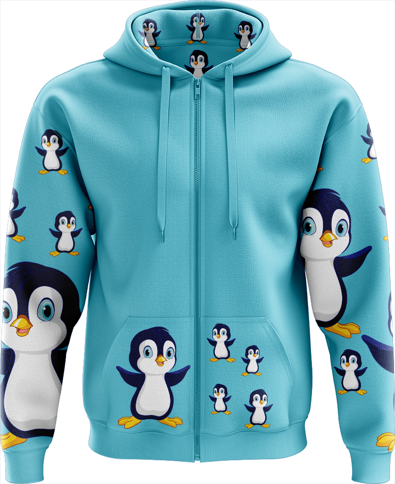 Pranksta Penguin Full Zip Hoodies Jacket - fungear.com.au