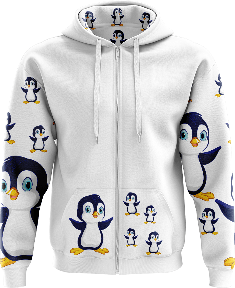 Pranksta Penguin Full Zip Hoodies Jacket - fungear.com.au
