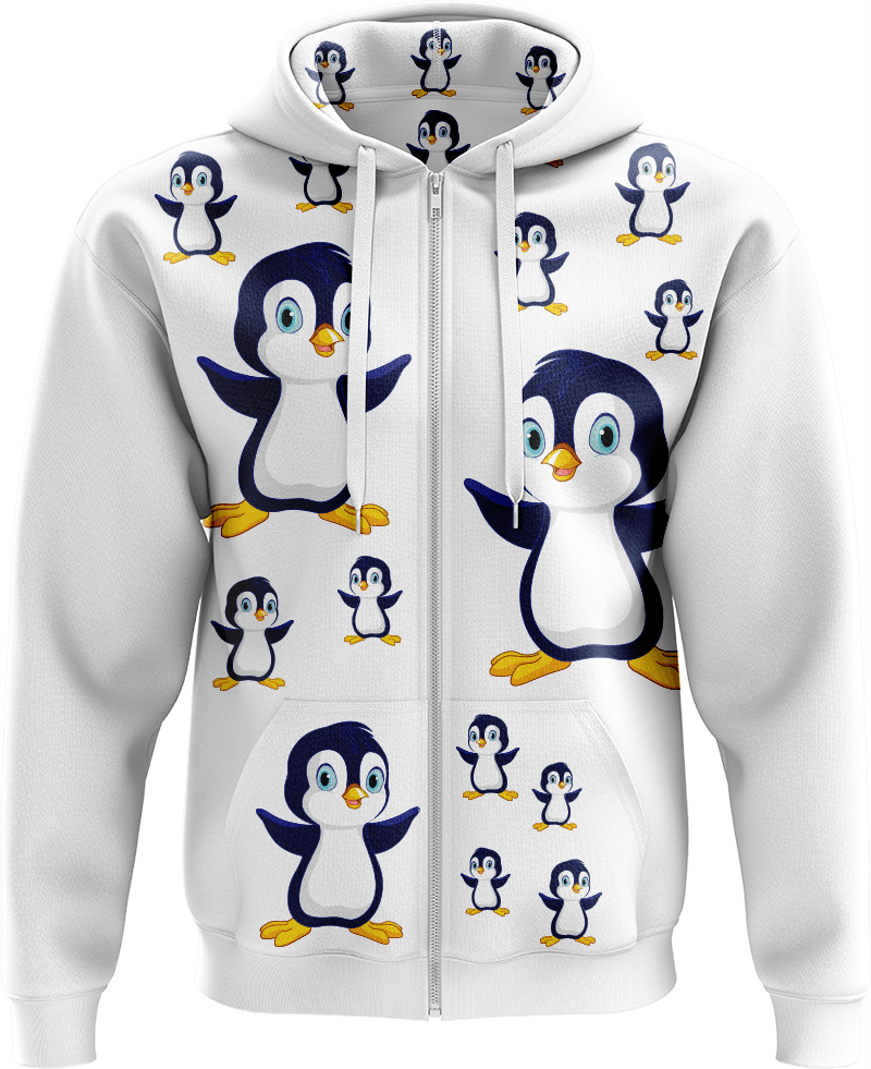 Pranksta Penguin Full Zip Hoodies Jacket - fungear.com.au