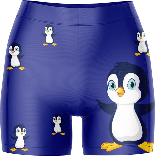 Pranksta Penguin Ladies Gym Shorts - fungear.com.au