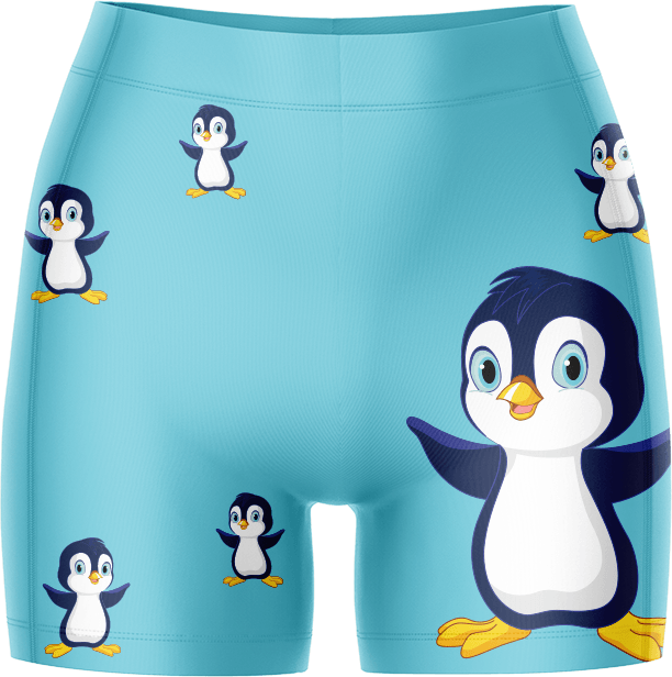 Pranksta Penguin Ladies Gym Shorts - fungear.com.au