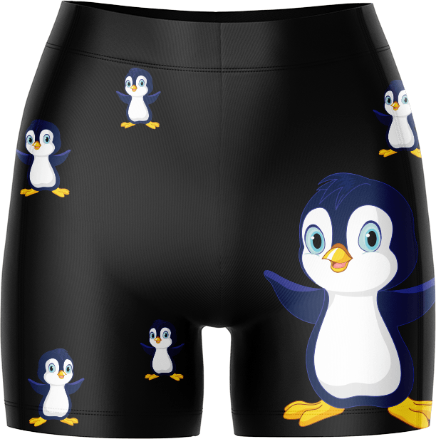 Pranksta Penguin Ladies Gym Shorts - fungear.com.au
