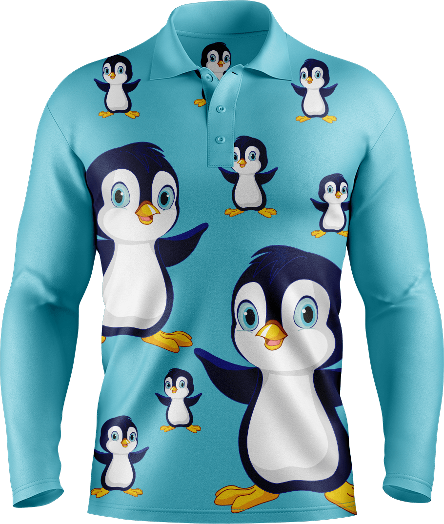 Pranksta Penguin Men's Polo. Long or Short Sleeve - fungear.com.au
