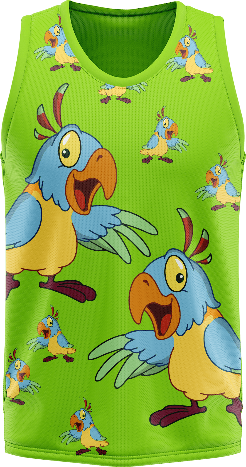 Psycho Parrot Basketball Jersey - fungear.com.au