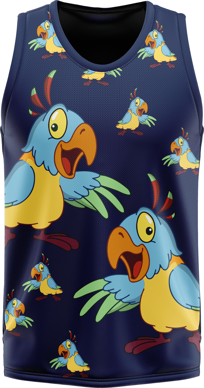 Psycho Parrot Basketball Jersey - fungear.com.au