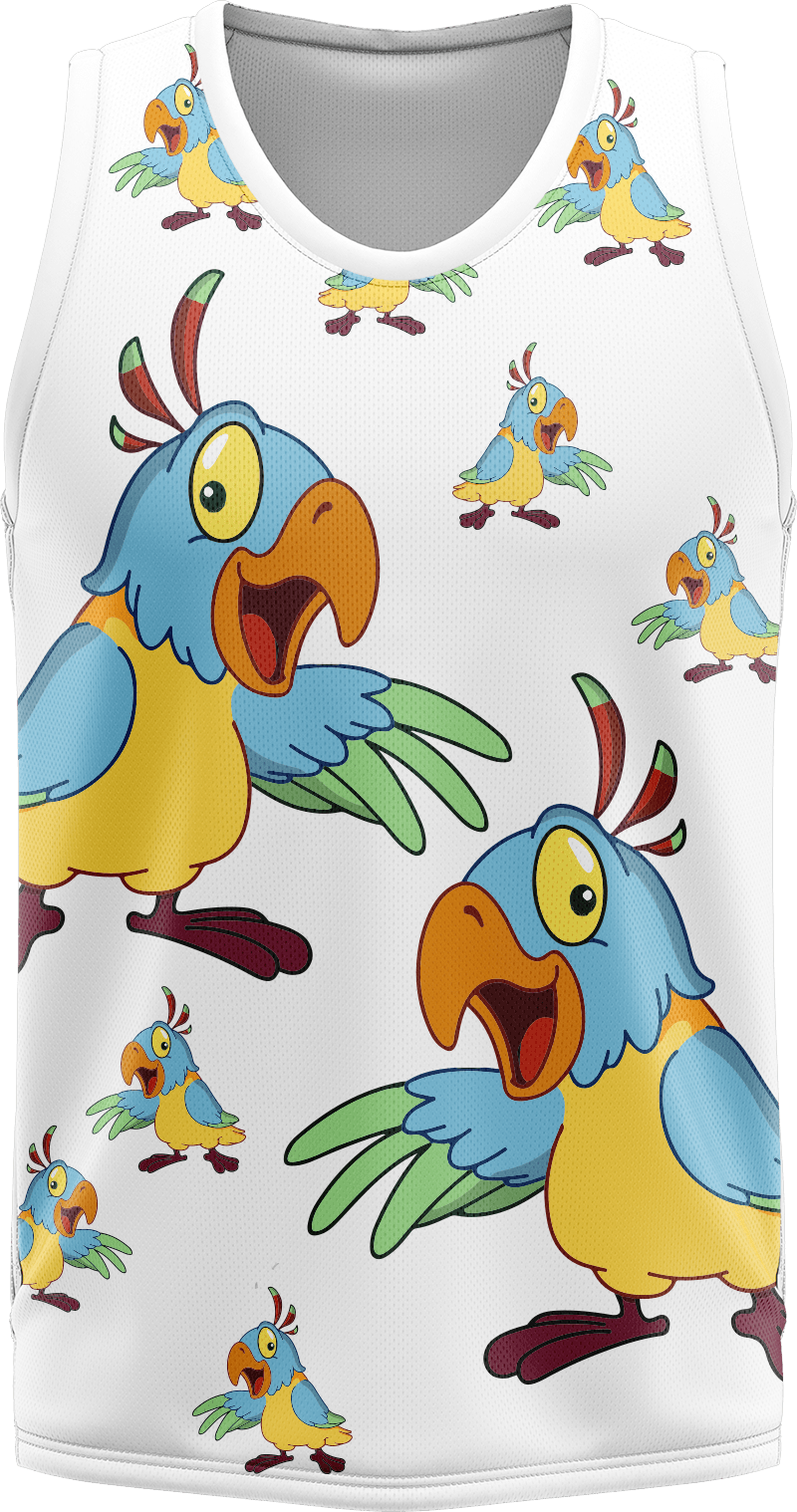 Psycho Parrot Basketball Jersey - fungear.com.au