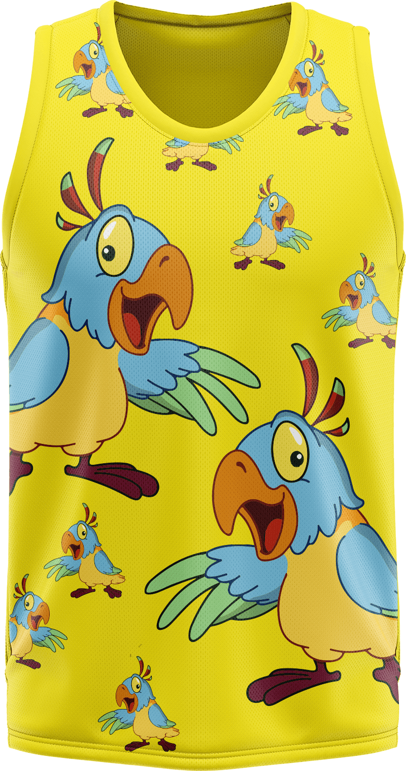 Psycho Parrot Basketball Jersey - fungear.com.au