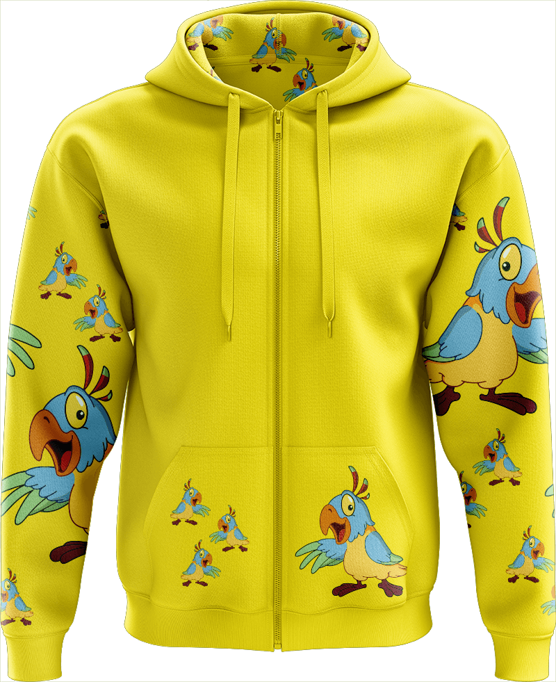 Psycho Parrot Full Zip Hoodies Jacket - fungear.com.au