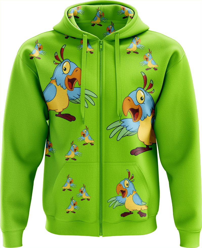 Psycho Parrot Full Zip Hoodies Jacket - fungear.com.au