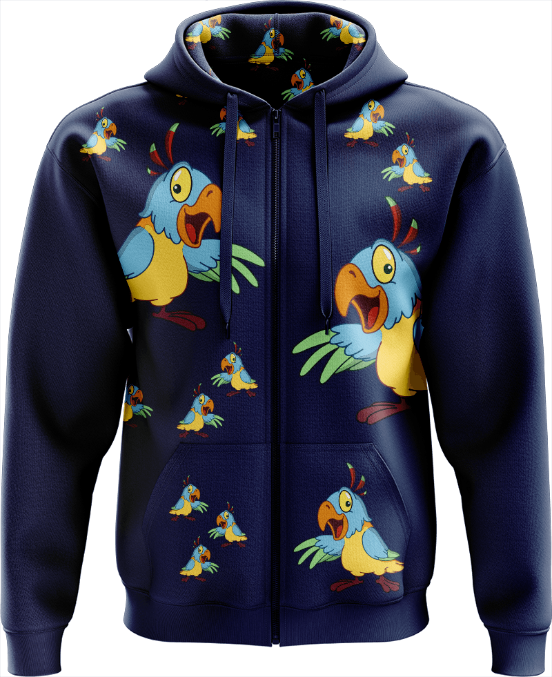 Psycho Parrot Full Zip Hoodies Jacket - fungear.com.au