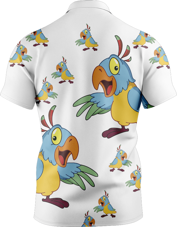 Psycho Parrot Men's Short Sleeve Polo - fungear.com.au