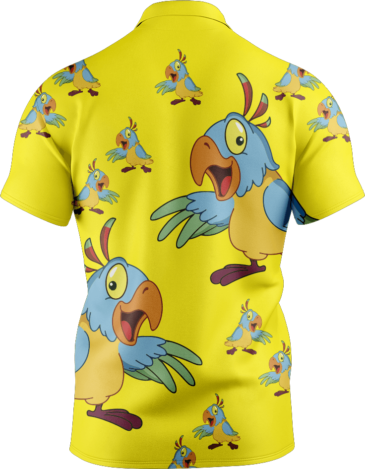 Psycho Parrot Men's Short Sleeve Polo - fungear.com.au