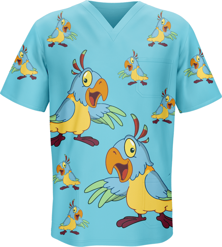 Psycho Parrot Scrubs - fungear.com.au