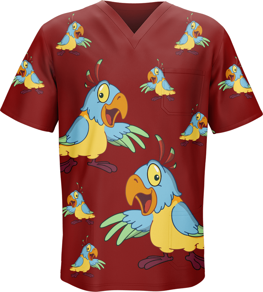 Psycho Parrot Scrubs - fungear.com.au