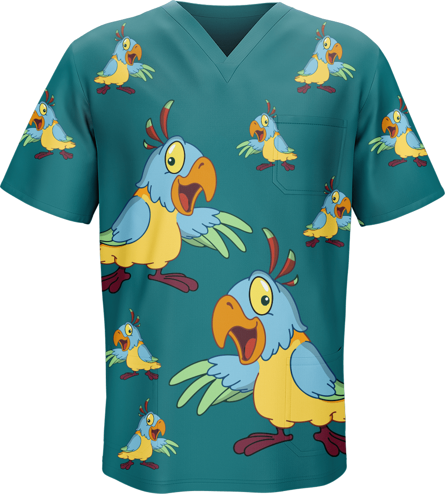 Psycho Parrot Scrubs - fungear.com.au