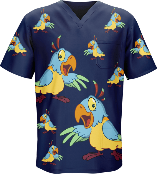 Psycho Parrot Scrubs - fungear.com.au