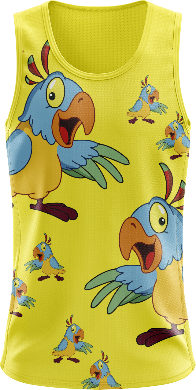 Psycho Parrot Singlets - fungear.com.au