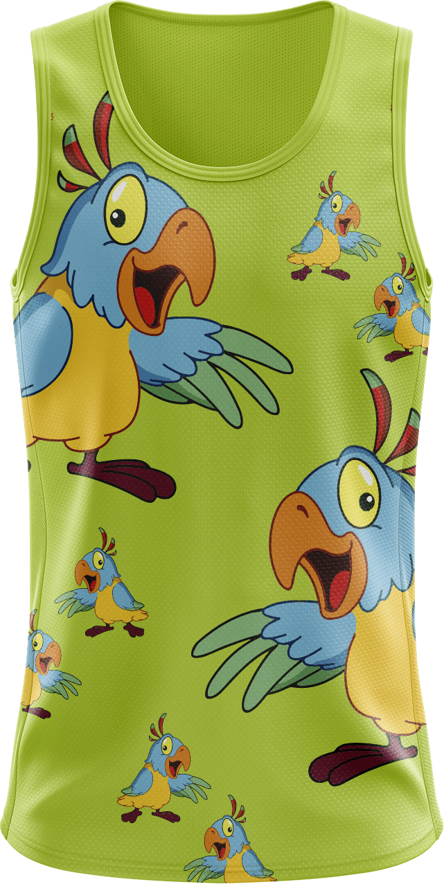 Psycho Parrot Singlets - fungear.com.au