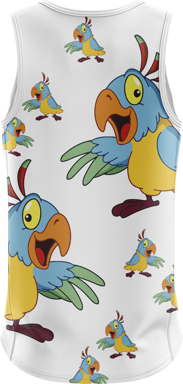 Psycho Parrot Singlets - fungear.com.au
