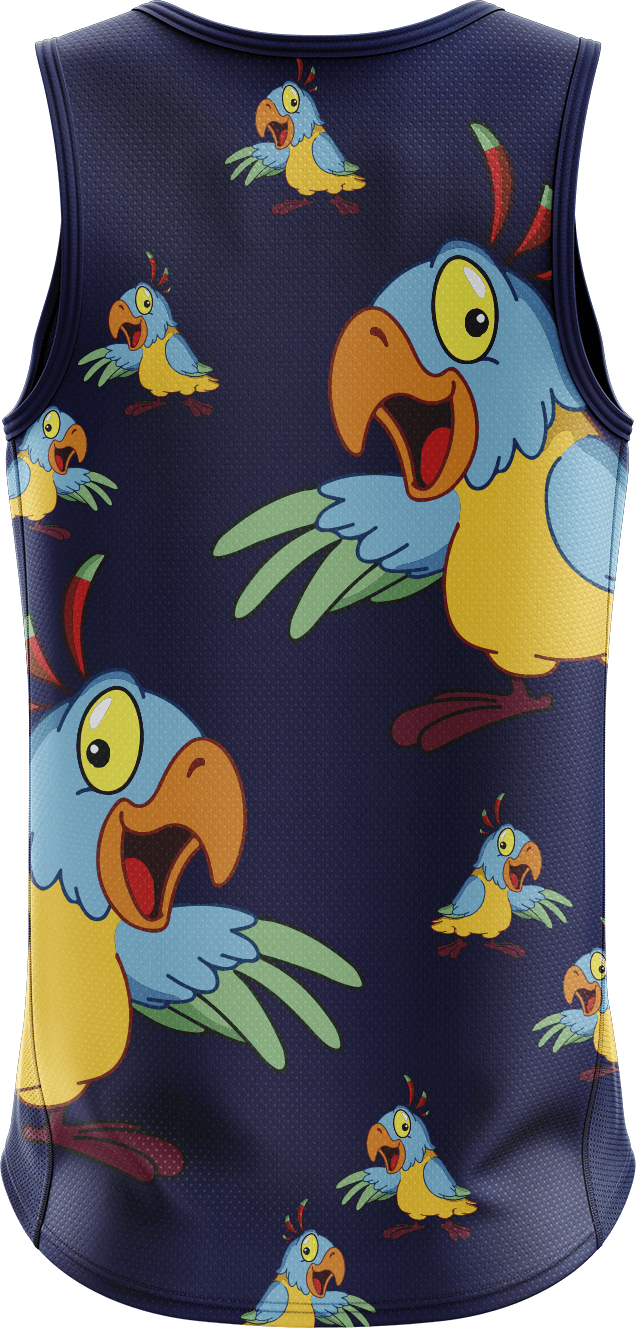 Psycho Parrot Singlets - fungear.com.au