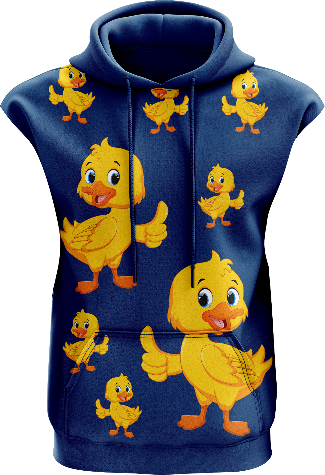Quack Duck Full Zip Sleeveless Hoodie Jackets - fungear.com.au