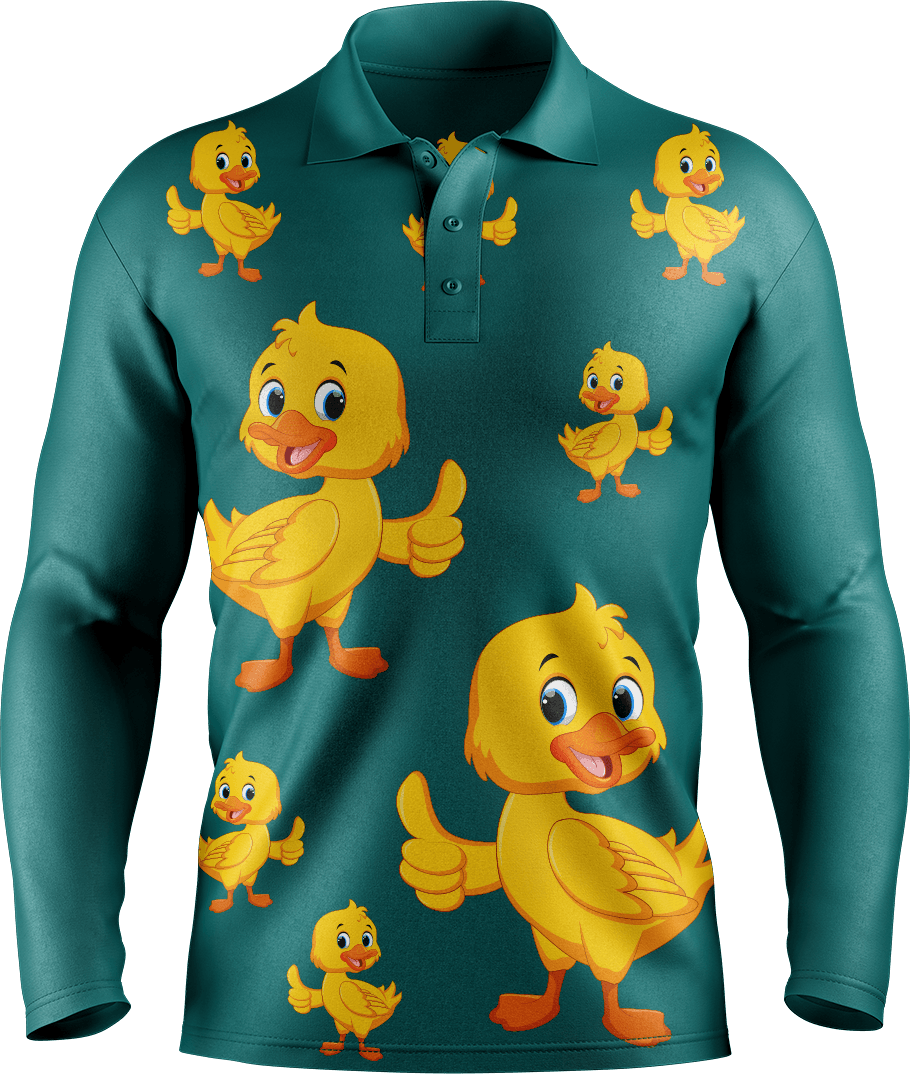 Quack Duck Men's Long Sleeve Polo