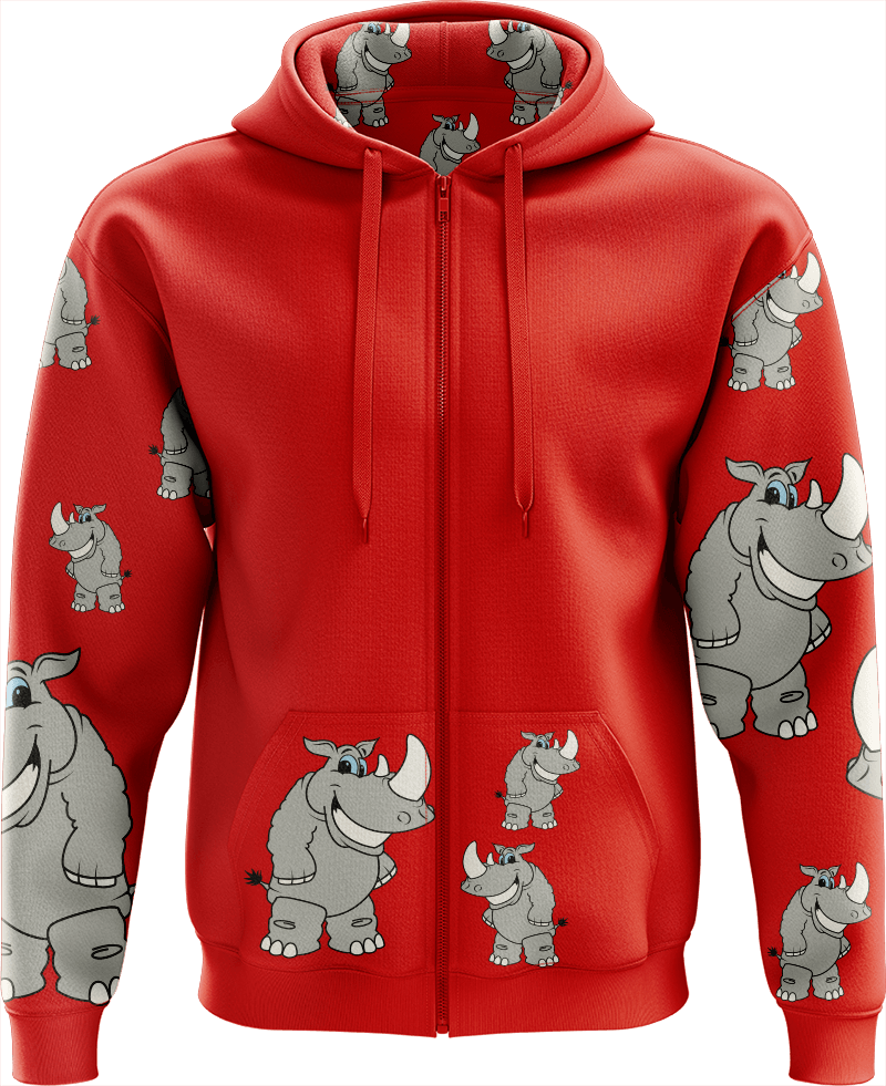 Racy Rhino Full Zip Hoodies Jacket - fungear.com.au