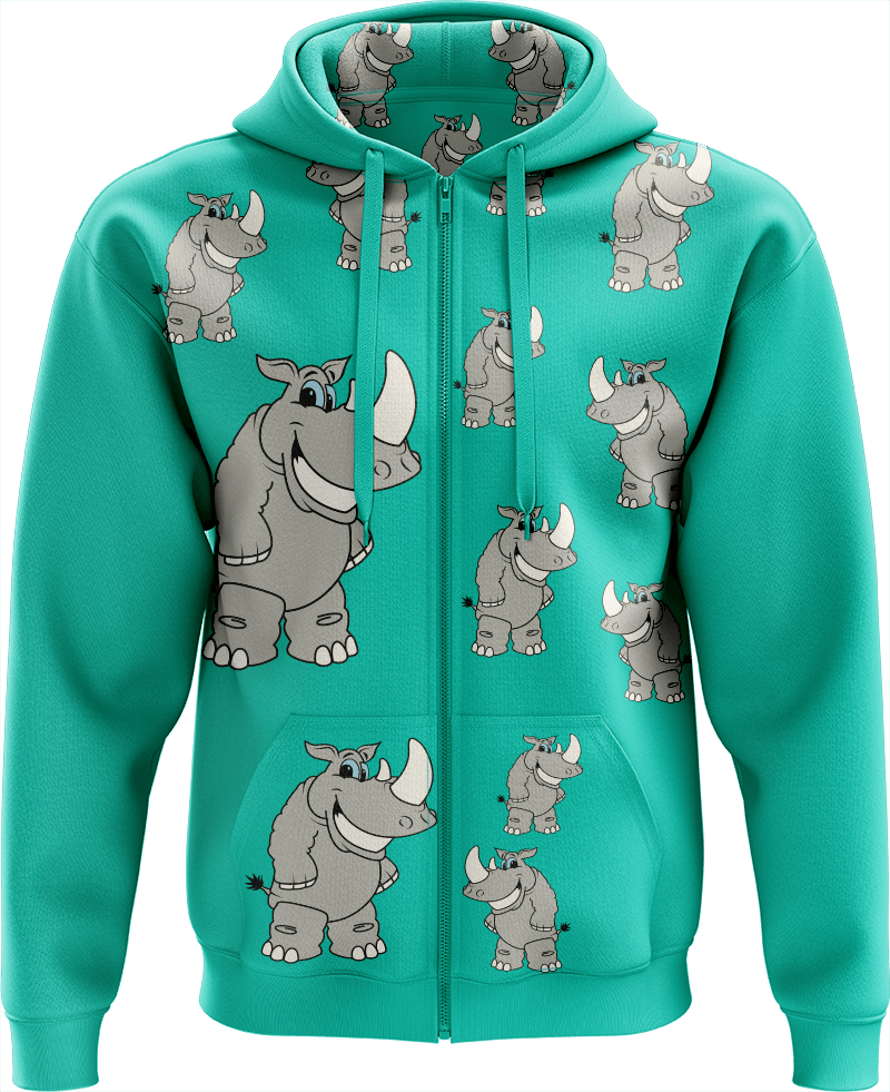 Racy Rhino Full Zip Hoodies Jacket - fungear.com.au