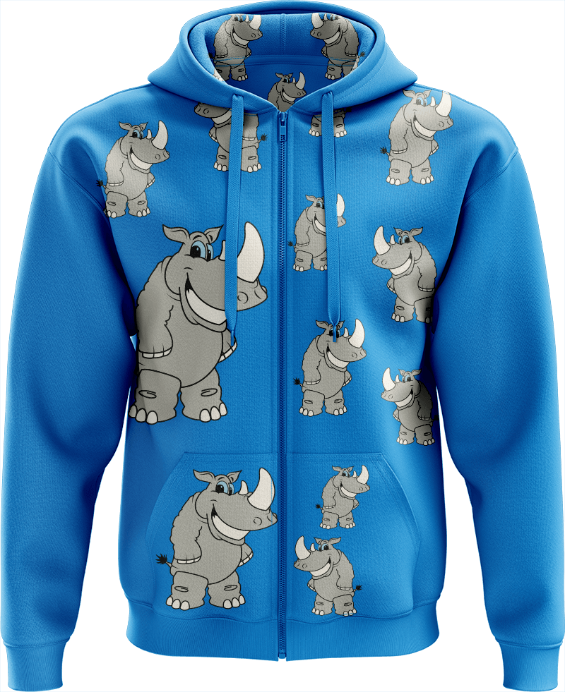 Racy Rhino Full Zip Hoodies Jacket - fungear.com.au