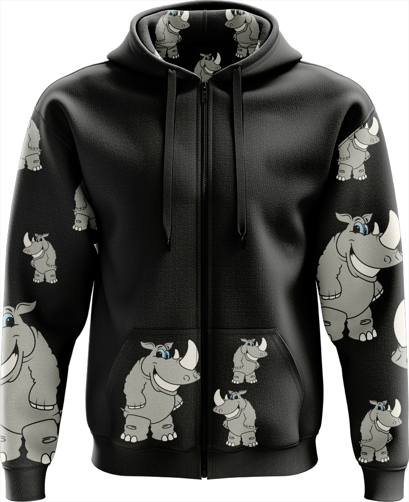 Racy Rhino Full Zip Hoodies Jacket - fungear.com.au