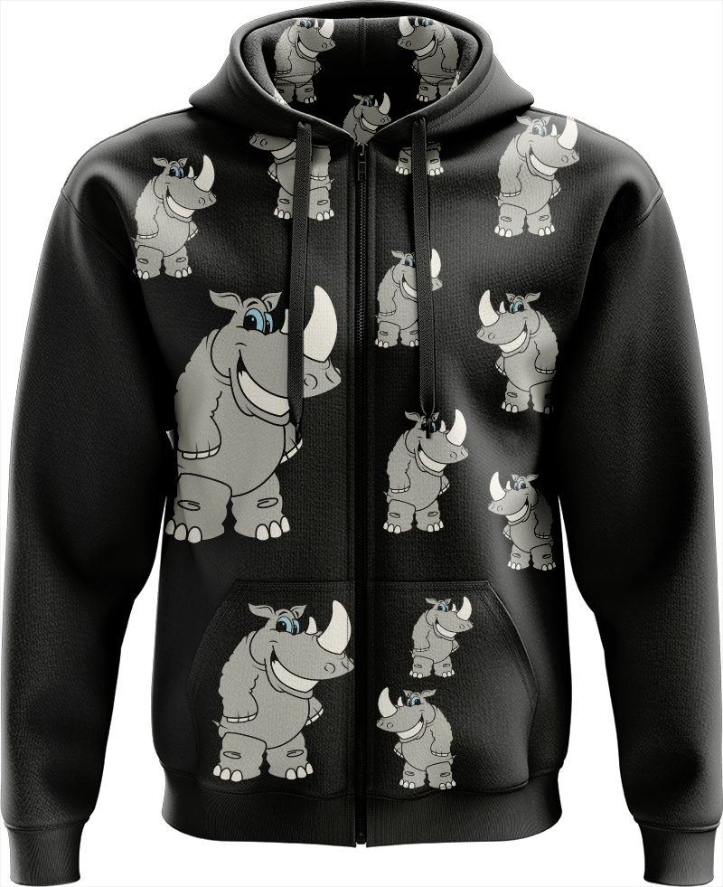Racy Rhino Full Zip Hoodies Jacket - fungear.com.au