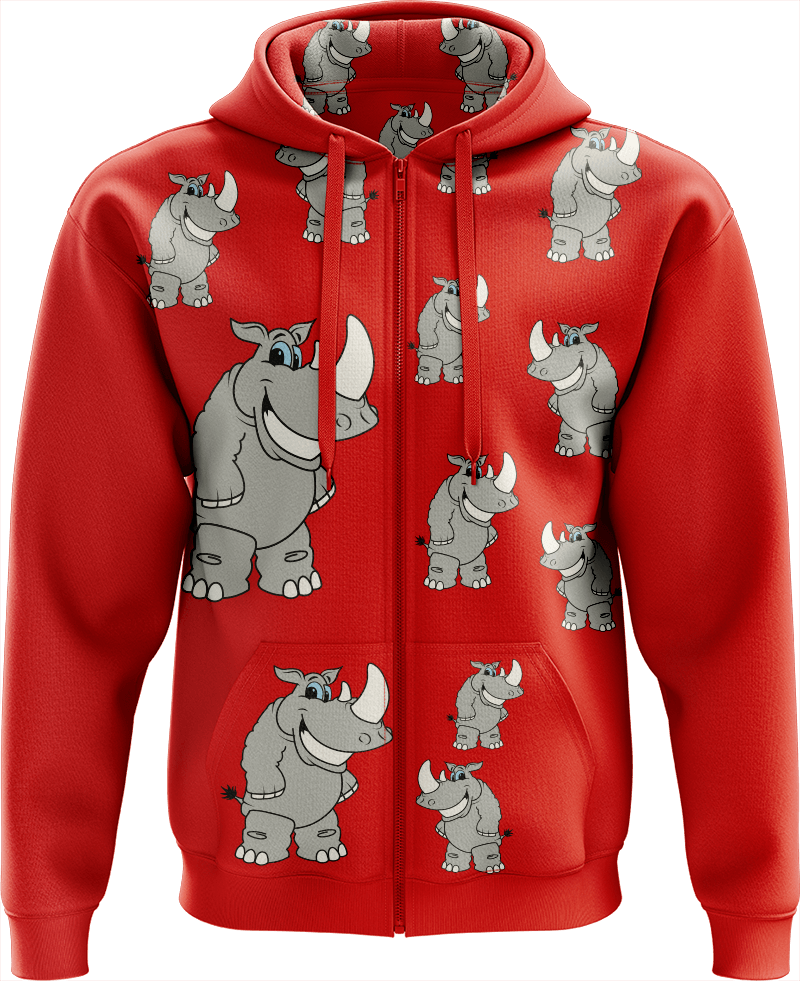 Racy Rhino Full Zip Hoodies Jacket - fungear.com.au
