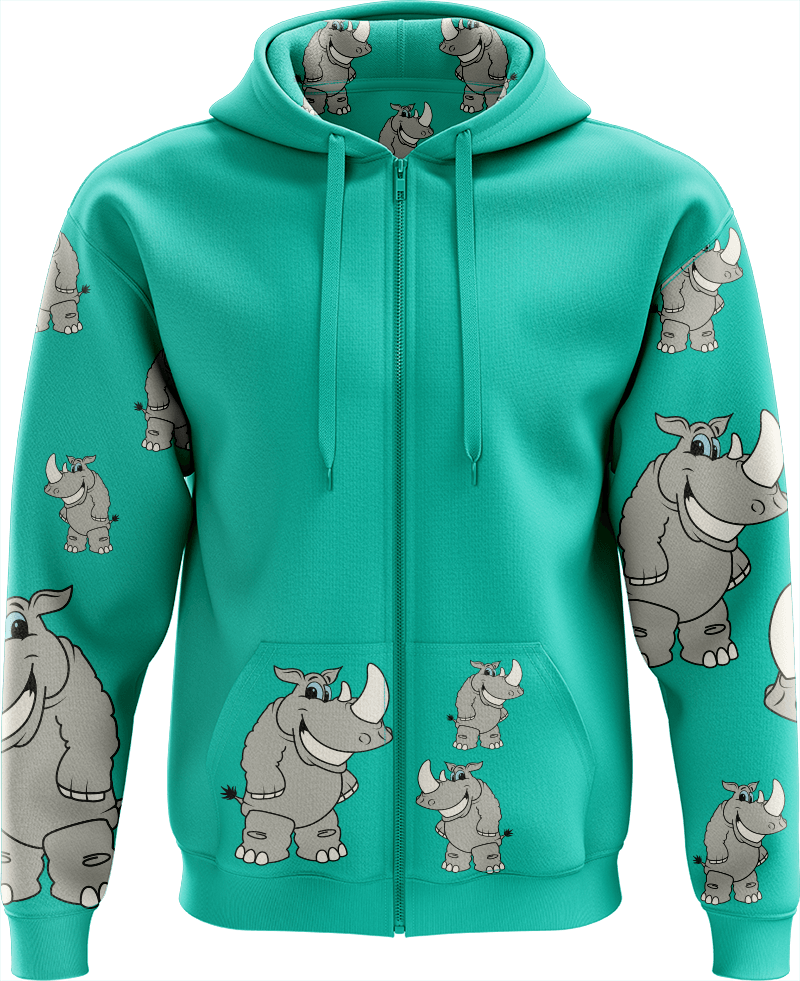 Racy Rhino Full Zip Hoodies Jacket - fungear.com.au