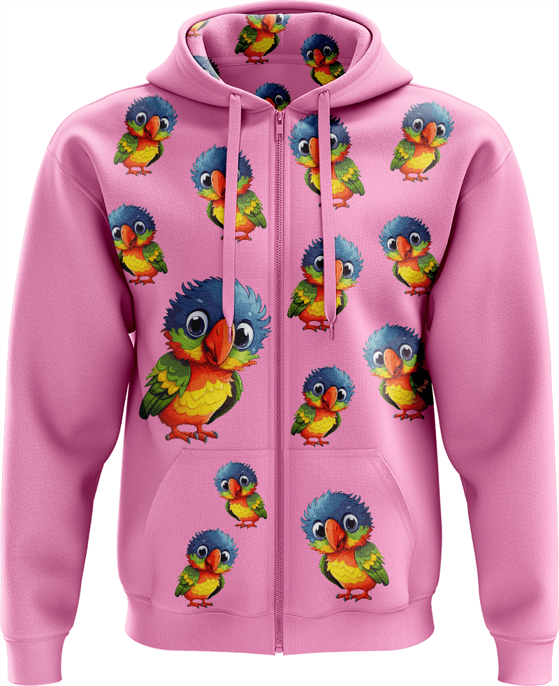 Rainbow Lorikeet Full Zip Hoodies Jacket - fungear.com.au