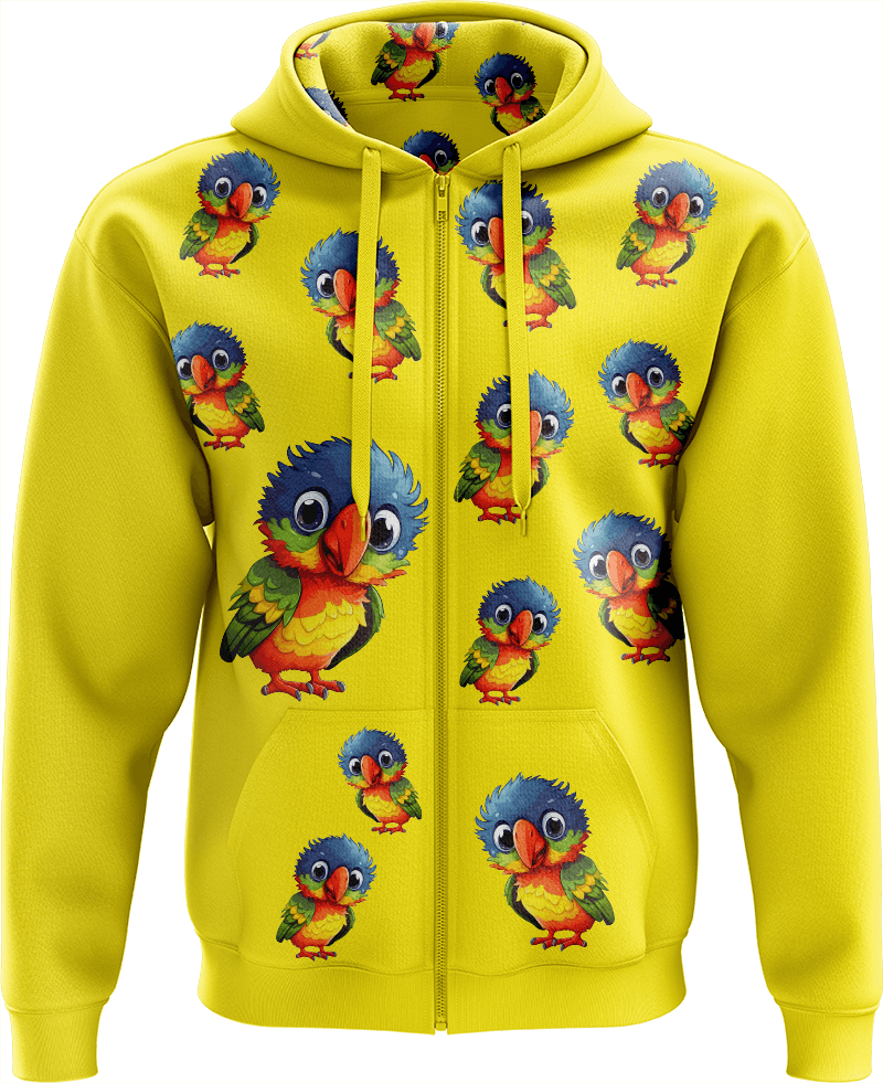 Rainbow Lorikeet Full Zip Hoodies Jacket - fungear.com.au