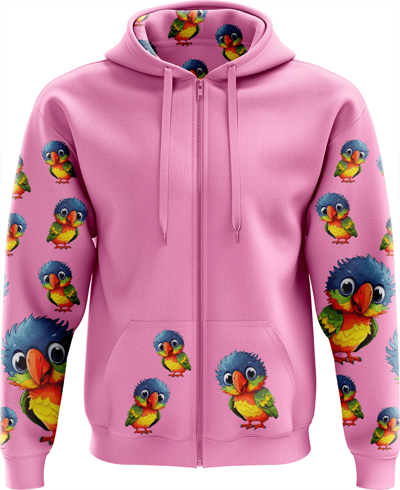 Rainbow Lorikeet Full Zip Hoodies Jacket - fungear.com.au