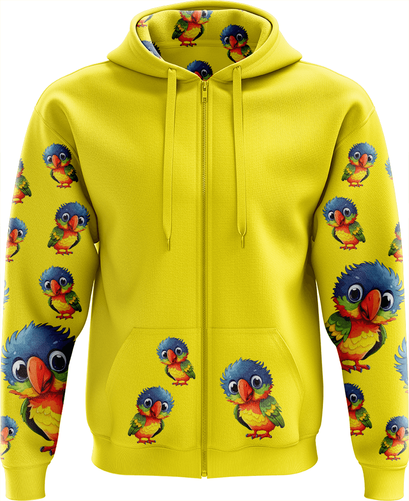 Rainbow Lorikeet Full Zip Hoodies Jacket - fungear.com.au