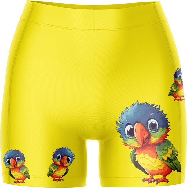 Rainbow Lorikeet Ladies Gym Shorts - fungear.com.au