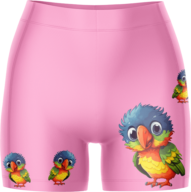 Rainbow Lorikeet Ladies Gym Shorts - fungear.com.au