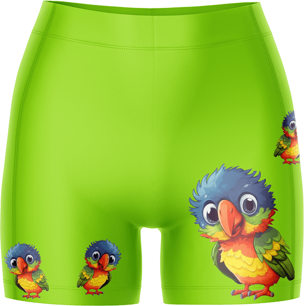 Rainbow Lorikeet Ladies Gym Shorts - fungear.com.au