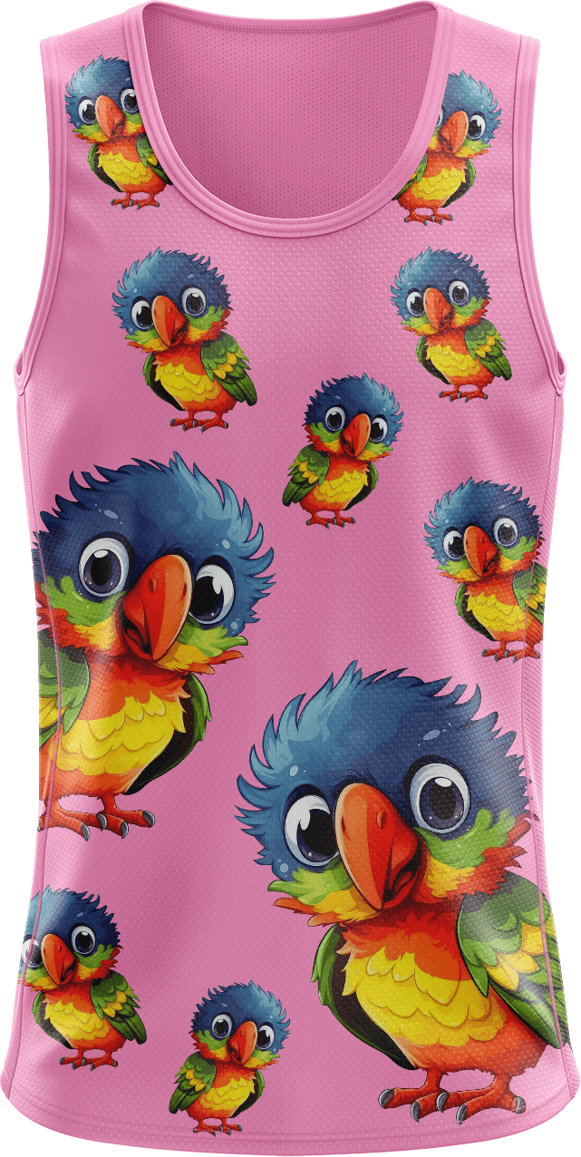 Rainbow Lorikeet Singlets - fungear.com.au