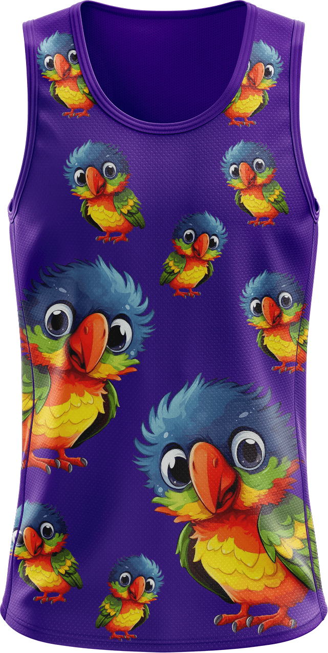 Rainbow Lorikeet Singlets - fungear.com.au