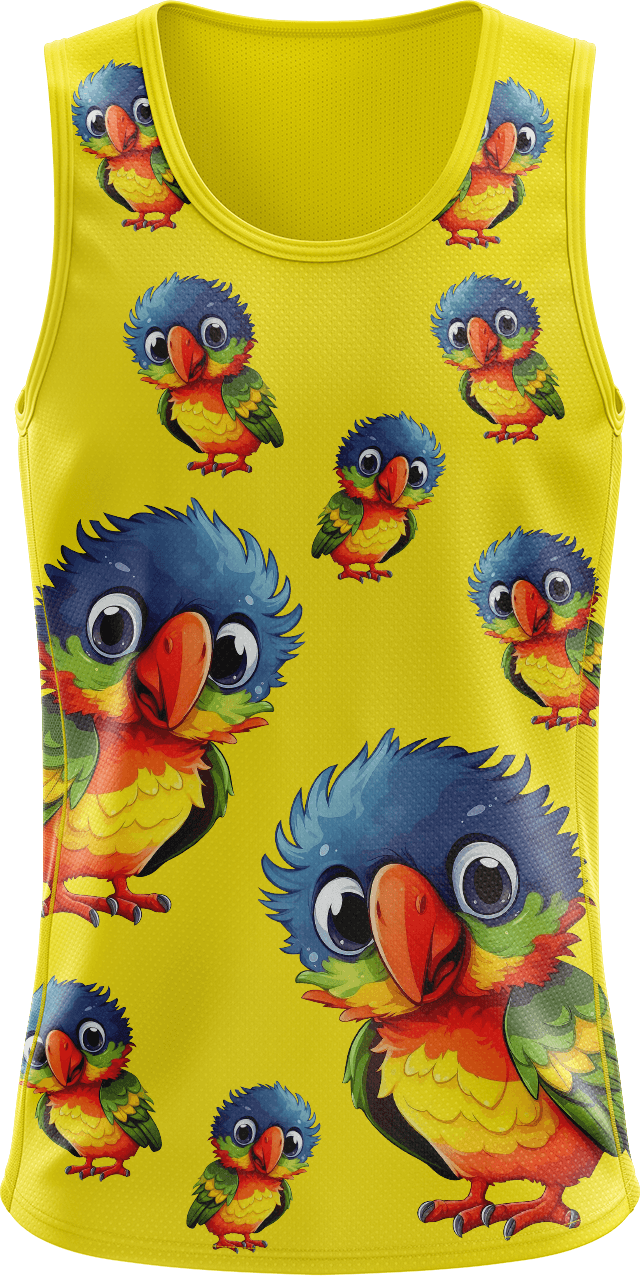 Rainbow Lorikeet Singlets - fungear.com.au