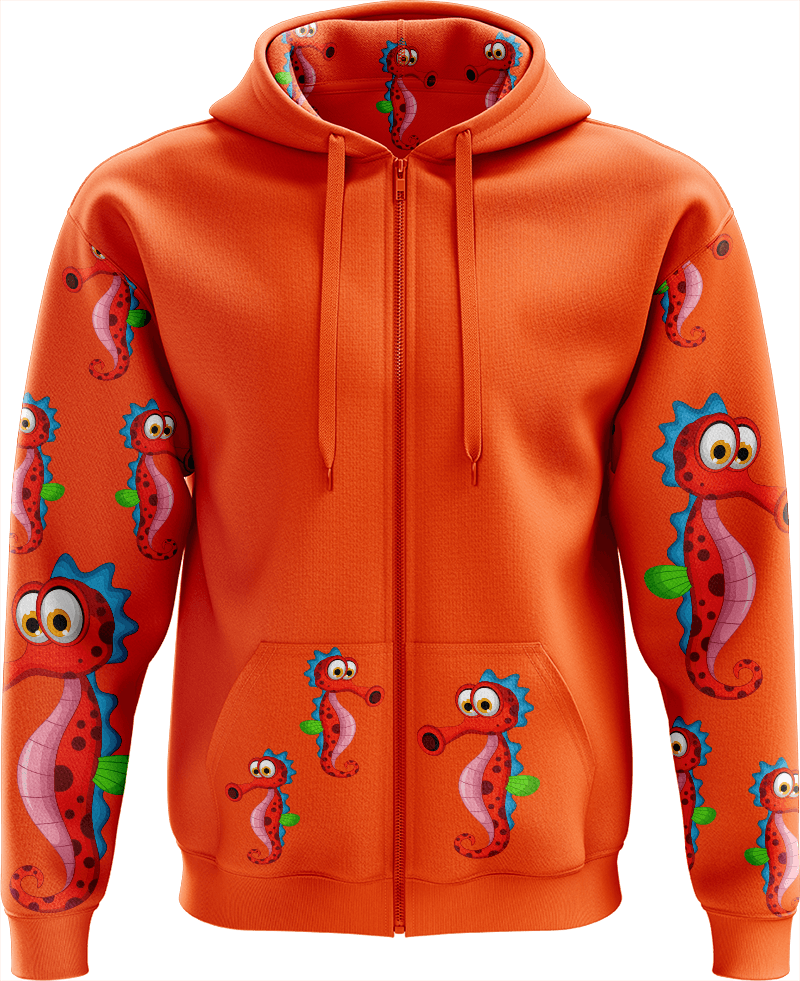 Sassy Seahorse Full Zip Hoodies Jacket - fungear.com.au