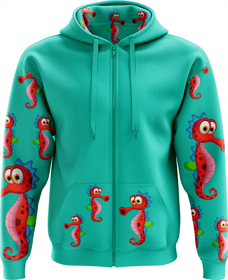 Sassy Seahorse Full Zip Hoodies Jacket - fungear.com.au
