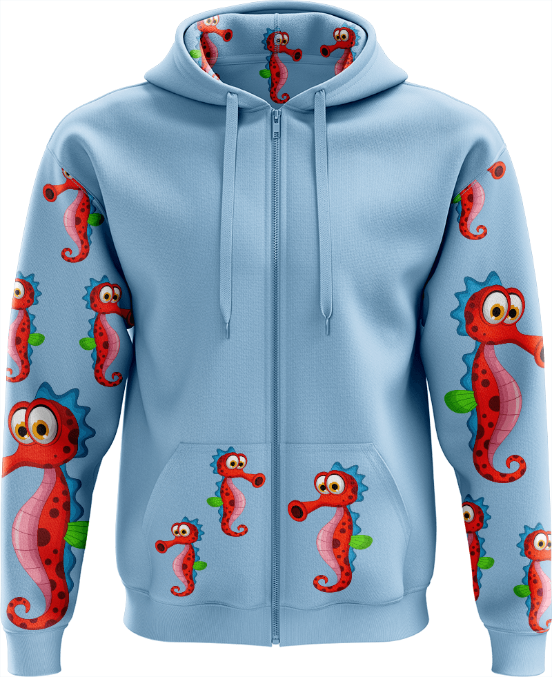 Sassy Seahorse Full Zip Hoodies Jacket - fungear.com.au