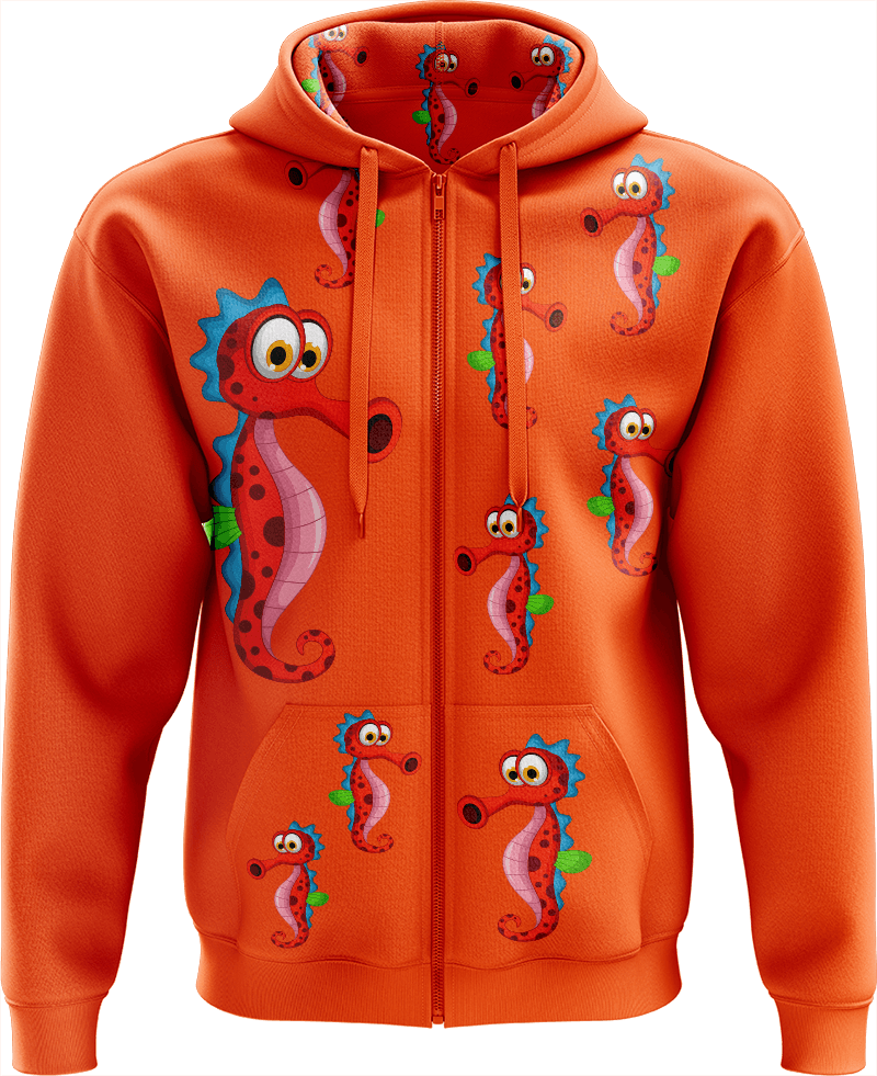 Sassy Seahorse Full Zip Hoodies Jacket - fungear.com.au